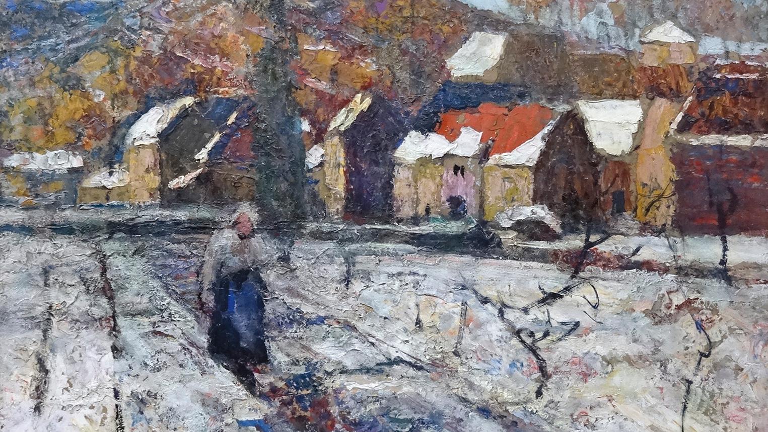 Victor Charreton — village sous la neige